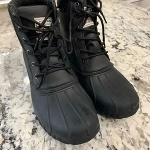 Black Men’s size 8 Aleader duck boots Amazon.com | ALEADER Mens Winter Snow Boots Insulated Cold  main image 4